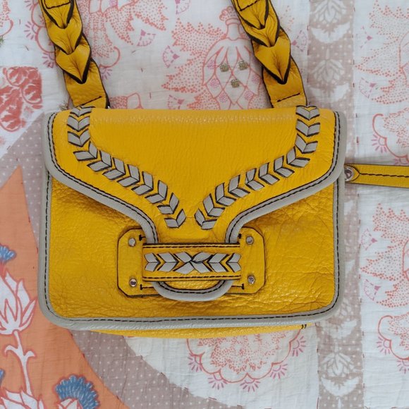 Oryany yellow and grey leather crossbody bag - Picture 3 of 12